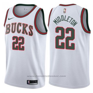 Maglia Milwaukee Bucks Khris Middleton #22 Return To The Mecca Classic 2017-18 Bianco