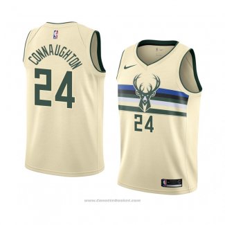 Maglia Milwaukee Bucks Pat Connaughton #24 Citta 2018 Crema