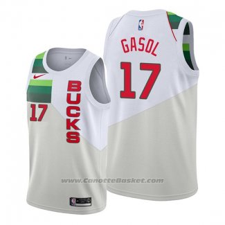 Maglia Milwaukee Bucks Pau Gasol #17 Earned Crema