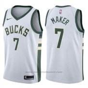 Maglia Milwaukee Bucks Thon Maker #7 Swingman Association 2017-18 Bianco