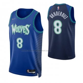 Maglia Minnesota Timberwolves Jarred Vanderbilt NO 8 Citta 2021-22 Blu