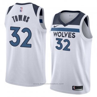 Maglia Minnesota Timberwolves Karl Anthony Towns #32 Association 2018 Bianco