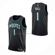 Maglia Minnesota Timberwolves Lamelo Ball No 1 Statement 2026-27 Nero