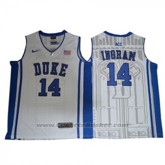 Maglia NCAA Duke Blue Devils Brandon Ingram #14 Bianco