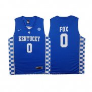 Maglia NCAA Kentucky Wildcats De'Aaron Fox #0 Blu