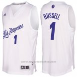 Maglia Natale 2016 Los Angeles Lakers D'Angelo Russell #1 Bianco
