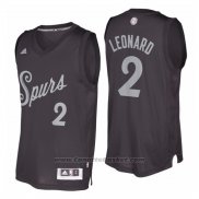 Maglia Natale 2016 San Antonio Spurs Kawhi Leonard #2 Nero