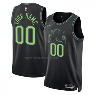Maglia New Orleans Pelicans Personalizzate Citta 2023-24 Nero