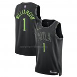 Maglia New Orleans Pelicans Zion Williamson #1 Citta 2023-24 Nero