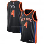 Maglia New York Knicks Derrick Rose #4 Citta 2022-23 Nero