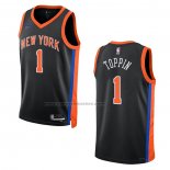 Maglia New York Knicks Obi Toppin #1 Citta 2022-23 Nero