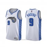 Maglia Orlando Magic Nikola Vucevic #9 Earned 2020-21 Bianco