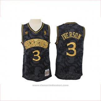 Maglia Philadelphia 76ers Allen Iverson #3 Hardwood Classics Nero