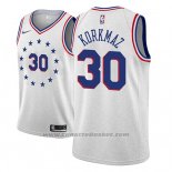 Maglia Philadelphia 76ers Furkan Korkmaz #30 Earned 2018-19 Grigio