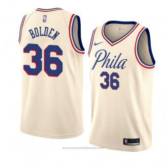 Maglia Philadelphia 76ers Jonah Bolden #36 Citta 2018 Crema