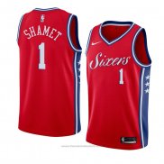 Maglia Philadelphia 76ers Landry Shamet #1 Statement 2017-18 Rosso