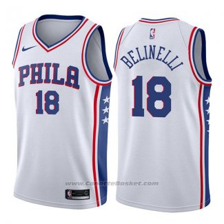 Maglia Philadelphia 76ers Marco Belinelli #18 Association 2017-18 Bianco