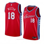 Maglia Philadelphia 76ers Shake Milton #18 Statement 2018 Rosso