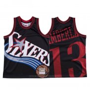 Maglia Philadelphia 76ers Wilt Chamberlain #13 Mitchell & Ness Big Face Nero