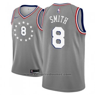 Maglia Philadelphia 76ers Zhaire Smith #8 Citta 2018-19 Grigio