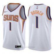 Maglia Phoenix Suns Devin Booker #1 2017-18 Bianco