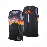 Maglia Phoenix Suns Devin Booker No 1 Citta 2025-26 Nero