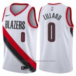 Maglia Portland Trail Blazers Damian Lillard #0 2017-18 Bianco