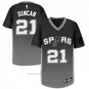 Maglia Risuonare Moda San Antonio Spurs Tim Duncan #21 Nero