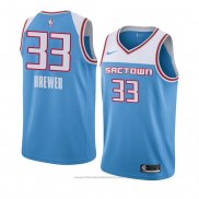 Maglia Sacramento Kings Corey Brewer #33 Citta 2018-19 Blu