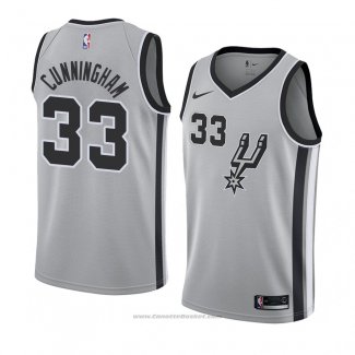 Maglia San Antonio Spurs Dante Cunningham #33 Statement 2018 Grigio