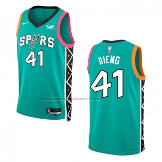 Maglia San Antonio Spurs Gorgui Dieng #41 Citta 2022-23 Verde