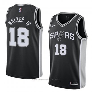 Maglia San Antonio Spurs Lonnie Walker IV #18 Icon 2017-18 Nero