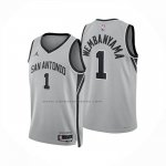 Maglia San Antonio Spurs Victor Wembanyama No 1 Statement 2025-26 Grigio