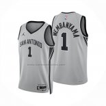Maglia San Antonio Spurs Victor Wembanyama No 1 Statement 2025-26 Grigio