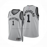 Maglia San Antonio Spurs Victor Wembanyama No 1 Statement 2025-26 Grigio