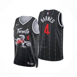 Maglia Toronto Raptors Scottie Barnes No 4 Citta 2025-26 Nero