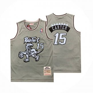 Maglia Toronto Raptors Vince Carter No 15 Mitchell & Ness 1998-99 Grigio