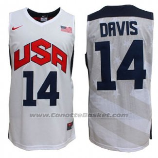 Maglia USA 2012 Anthony Davis #14 Bianco