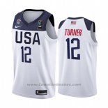 Maglia Usa Myles Turner #12 2019 FIBA Basketball World Cup Bianco