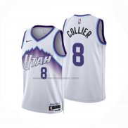 Maglia Utah Jazz Isaiah Collier No 8 Association 2025-26 Bianco
