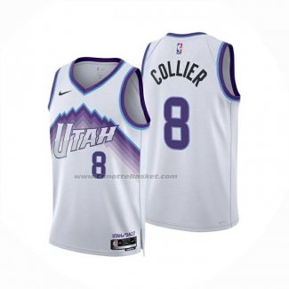 Maglia Utah Jazz Isaiah Collier No 8 Association 2025-26 Bianco