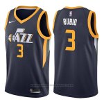 Maglia Utah Jazz Ricky Rubio #3 Icon 2017-18 Blu