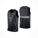 Maglia All Star 2018 Milwaukee Bucks Giannis Antetokounmpo No 34 Nero