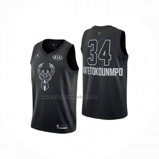 Maglia All Star 2018 Milwaukee Bucks Giannis Antetokounmpo No 34 Nero