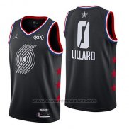 Maglia All Star 2019 Portland Trail Blazers Damian Lillard #0 Nero