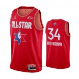 Maglia All Star 2020 Milwaukee Bucks Giannis Antetokounmpo #34 Rosso