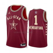 Maglia All Star 2024 San Antonio Spurs Victor Wembanyama #1 Rosso