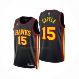 Maglia Atlanta Hawks Clint Capela No 15 Statement 2024-25 Nero