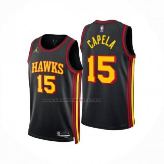 Maglia Atlanta Hawks Clint Capela No 15 Statement 2024-25 Nero