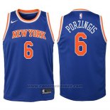 Maglia Bambino New York Knicks Kristaps Porzingis #6 2017-18 Blu